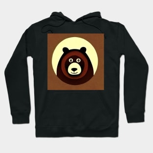 Happy Brown Bear Says Hi Illustration Design Hoodie